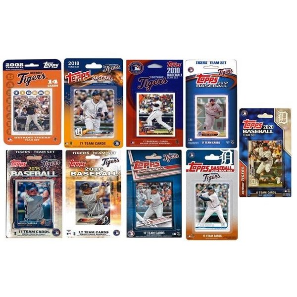 Williams & Son Saw & Supply C&I Collectables TIGERS919TS MLB Detroit Tigers 9 Different Licensed Trading Card Team Set TIGERS919TS